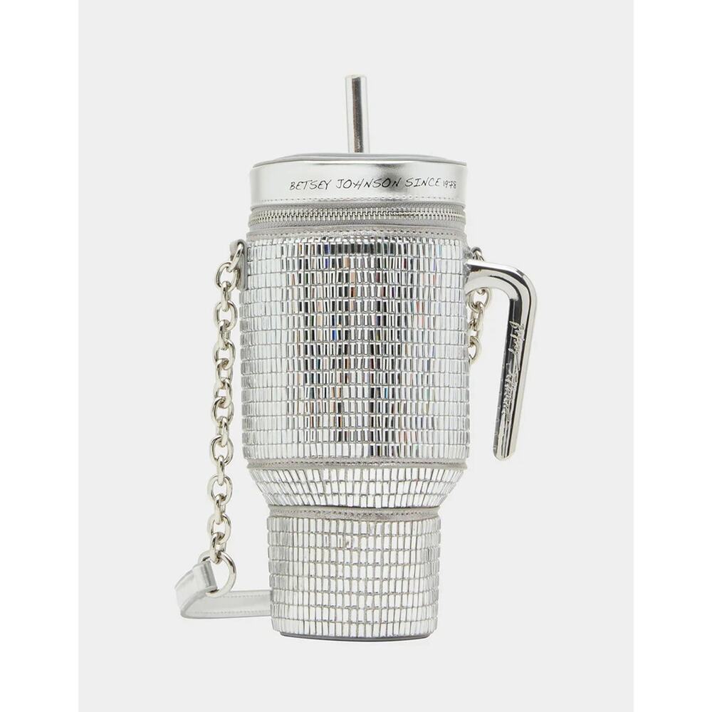 Betsey Johnson Kitsch Hydration Honey Silver BRAND NEW sealed purse UNIQUE! FUN!